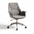 Ergonomic office chair with adjustable height and gray fabric upholstery