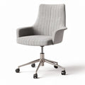 Grey fabric office chair with adjustable height and swivel wheels 60 x 60 x 90cm