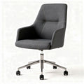 Gray upholstered office chair with metal base and swivel wheels 60 x 60 x 90cm