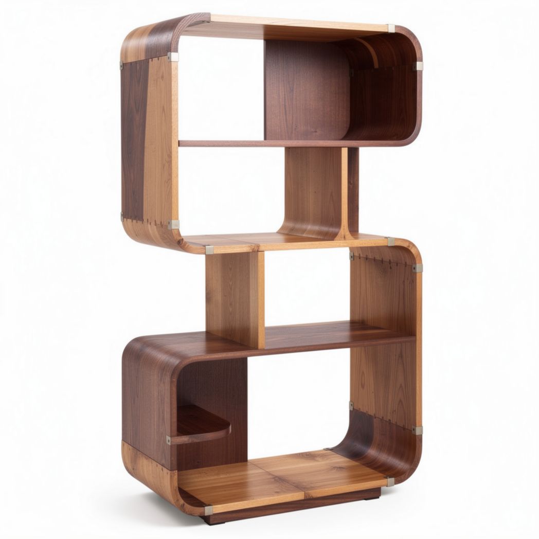 Wooden bookshelf display unit 80 x 40 x 150cm with multiple compartments